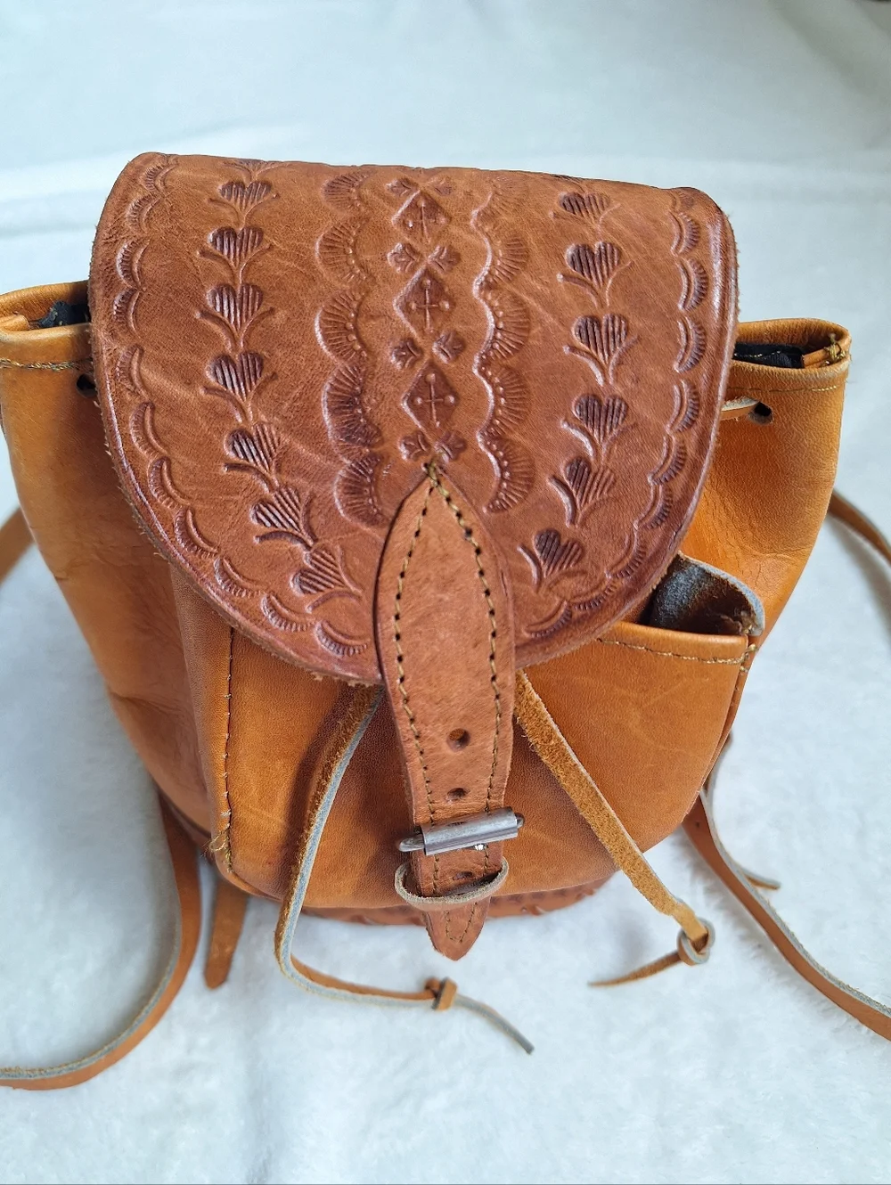 ✨ VTG Nicaragua Hand Tooled Leather Mini Backpack ✨